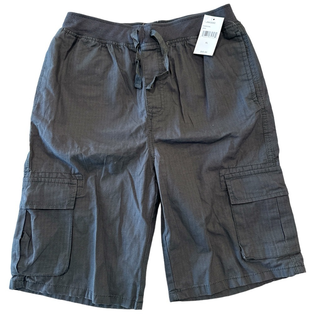 7 for all mankind Youth drawstring waist cargo shorts gray size XL NWT